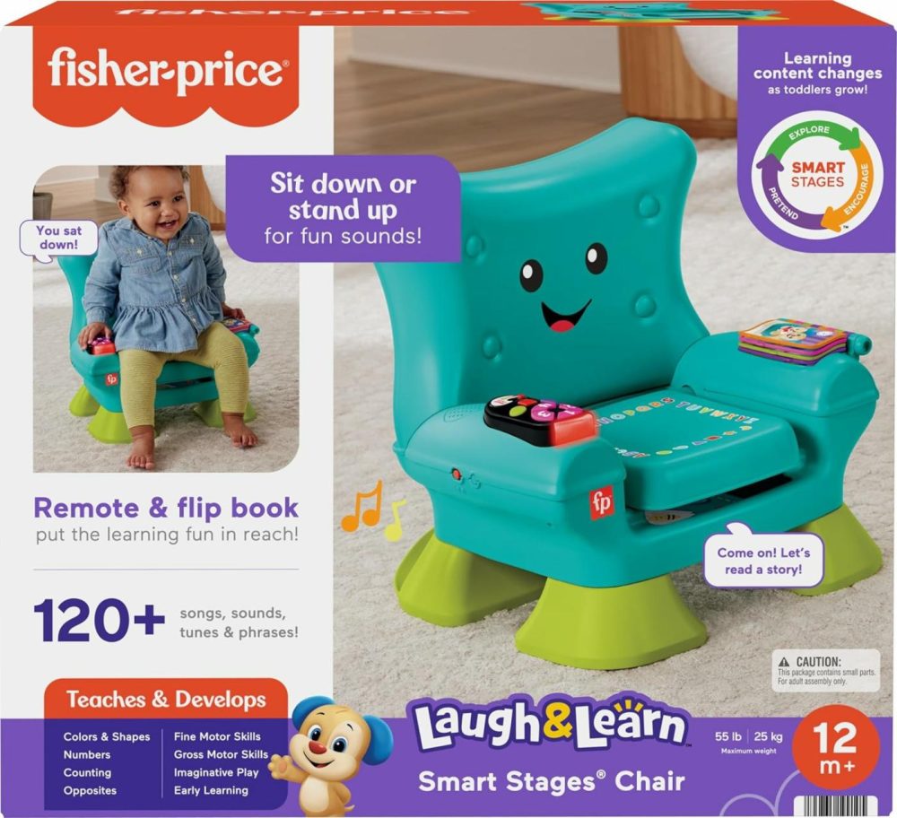 Toddler Learning Toy Laugh & Learn Smart Stages Chair With Music Lights & Activities For Infants Ages 1+ Years  Teal  |  Electronic Early Development Toys All Toys Electronic Early Development Toys