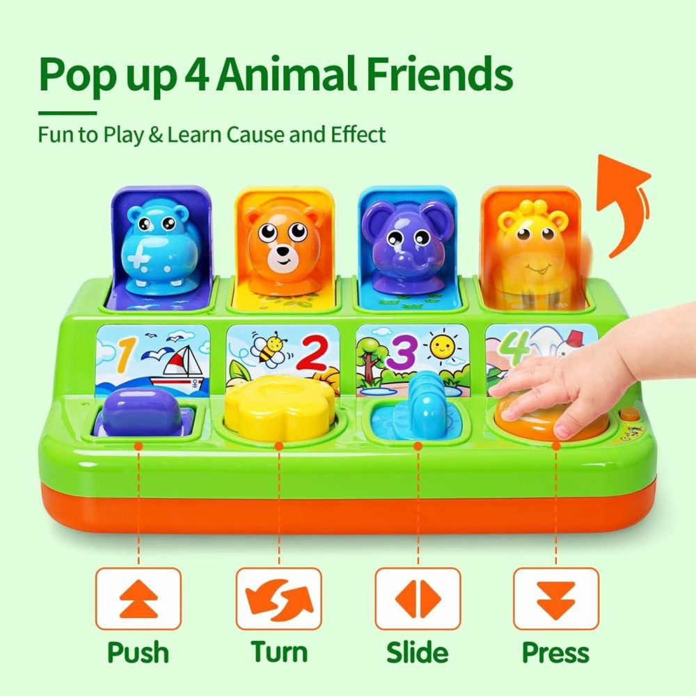 Toddler Pop Up Toy With Music And Light  Cause And Effect Toys For 6 9 12 18 Month Old Baby Toys  Early Learning Educational Toys For 1 2 3 Year Old Boy And Girls Gifts  |  Musical Toys All Toys Colorful