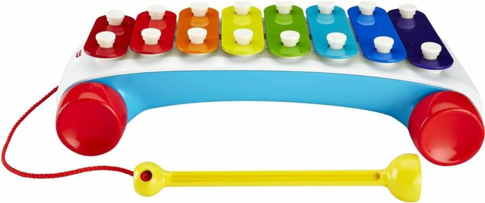 Toddler Pull Toy  Classic Xylophone Pretend Musical Instrument With Mallet And Rolling Wheels For Ages 18+ Months  |  Musical Toys All Toys