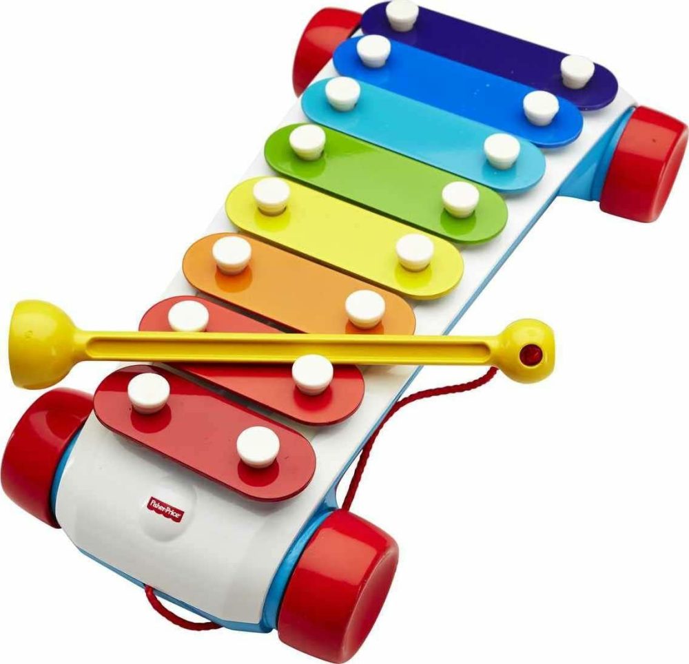 Toddler Pull Toy  Classic Xylophone Pretend Musical Instrument With Mallet And Rolling Wheels For Ages 18+ Months  |  Musical Toys All Toys