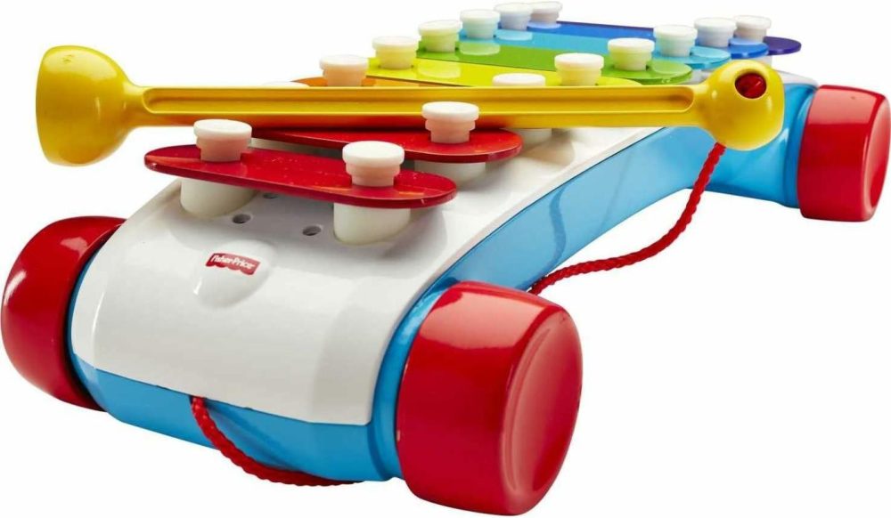 Toddler Pull Toy  Classic Xylophone Pretend Musical Instrument With Mallet And Rolling Wheels For Ages 18+ Months  |  Musical Toys All Toys