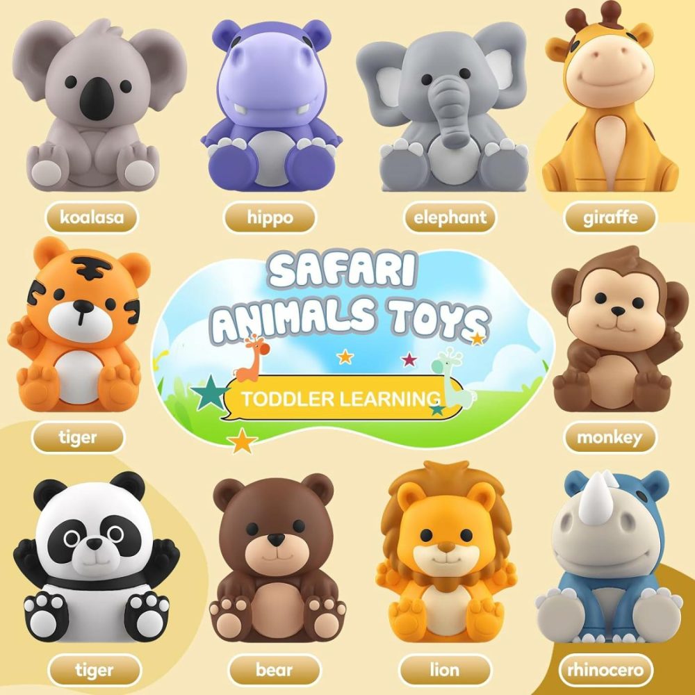 Toddler Toy For 1 2 3+ Years Old  Learning Toy For Toddlers With 20Pcs Safari Animal Toy  Montessori Educational Toy For Kids  Easter Gift Toy With 10 Animals &10 Houses For Babies Boys Girls  |  Sorting & Stacking Toys All Toys Sorting & Stacking Toys