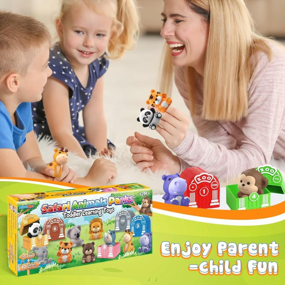 Toddler Toy For 1 2 3+ Years Old  Learning Toy For Toddlers With 20Pcs Safari Animal Toy  Montessori Educational Toy For Kids  Easter Gift Toy With 10 Animals &10 Houses For Babies Boys Girls  |  Sorting & Stacking Toys All Toys Sorting & Stacking Toys