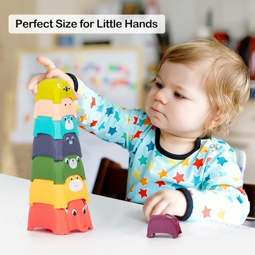 Toddler Toys Age 1-2  2-4  Animal Stacking Cups  Baby Toys For Boys And Girls Learning Sorting And Building Blocks  8 Pieces  |  Sorting & Stacking Toys All Toys Sorting & Stacking Toys