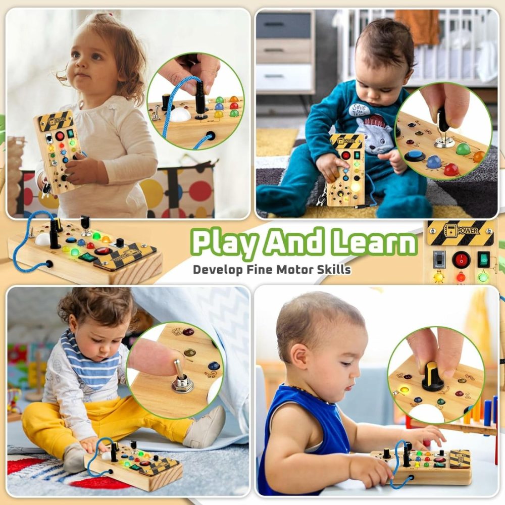 Toddler Toys Busy Board With Led Light  Preschool Learning Activities Sensory Toys For Toddlers 1-3,Montessoti Toys 1 2 3 Year Old Birthday Gift  |  Sorting & Stacking Toys All Toys Led Busy Board