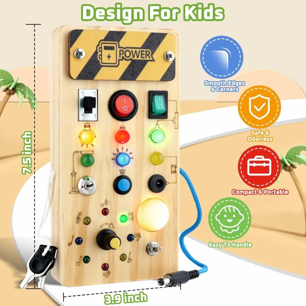 Toddler Toys Busy Board With Led Light  Preschool Learning Activities Sensory Toys For Toddlers 1-3,Montessoti Toys 1 2 3 Year Old Birthday Gift  |  Sorting & Stacking Toys All Toys Led Busy Board