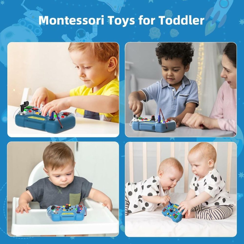 Toddler Toys Busy Board With Led  Montessori Sensory Toys For 1-3  Learning Activities For 1 2 3 Year Old Boys & Girls-Baby Toddler Gifts For Birthday Christmas  |  Electronic Early Development Toys All Toys Electronic Early Development Toys