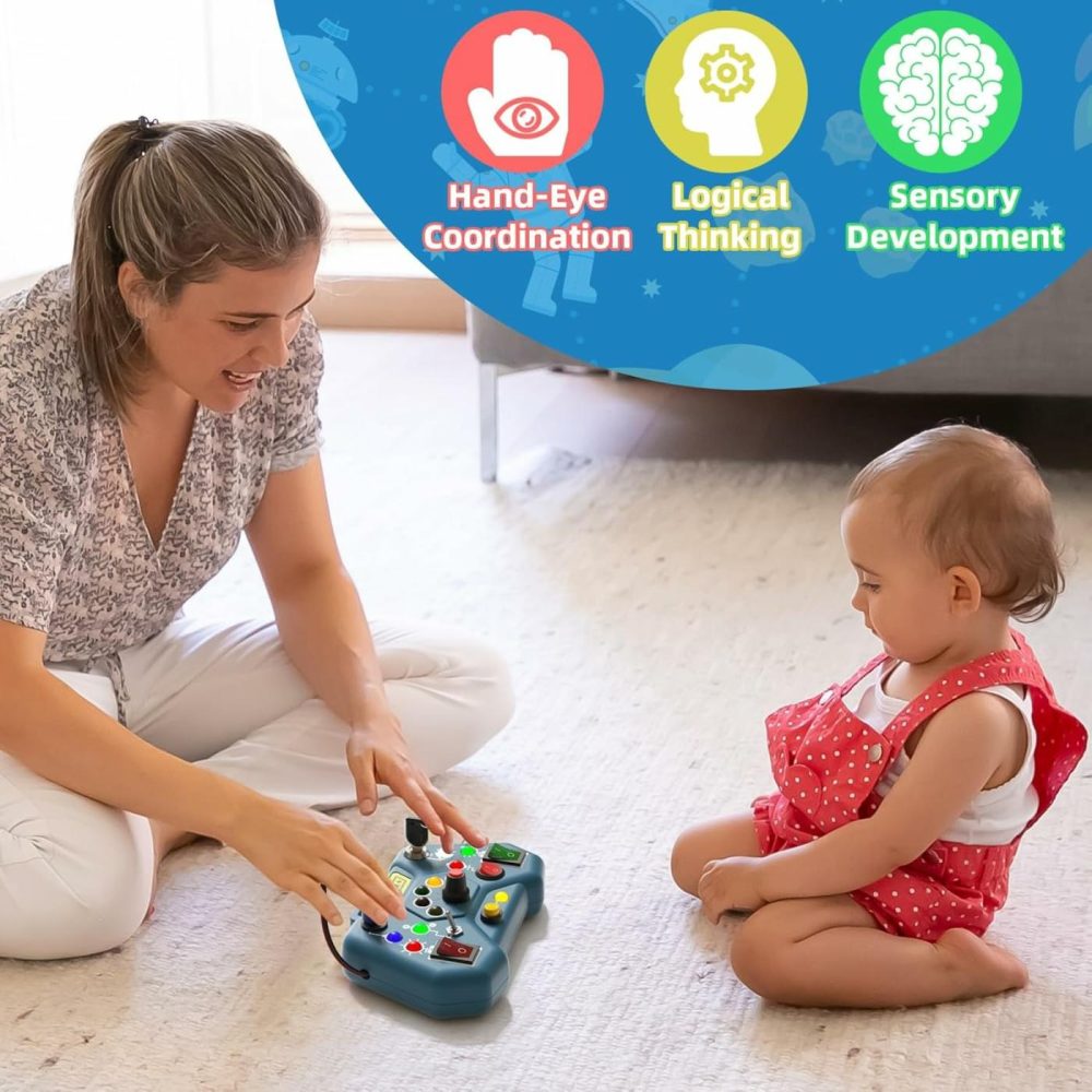 Toddler Toys Busy Board With Led  Montessori Sensory Toys For 1-3  Learning Activities For 1 2 3 Year Old Boys & Girls-Baby Toddler Gifts For Birthday Christmas  |  Electronic Early Development Toys All Toys Electronic Early Development Toys