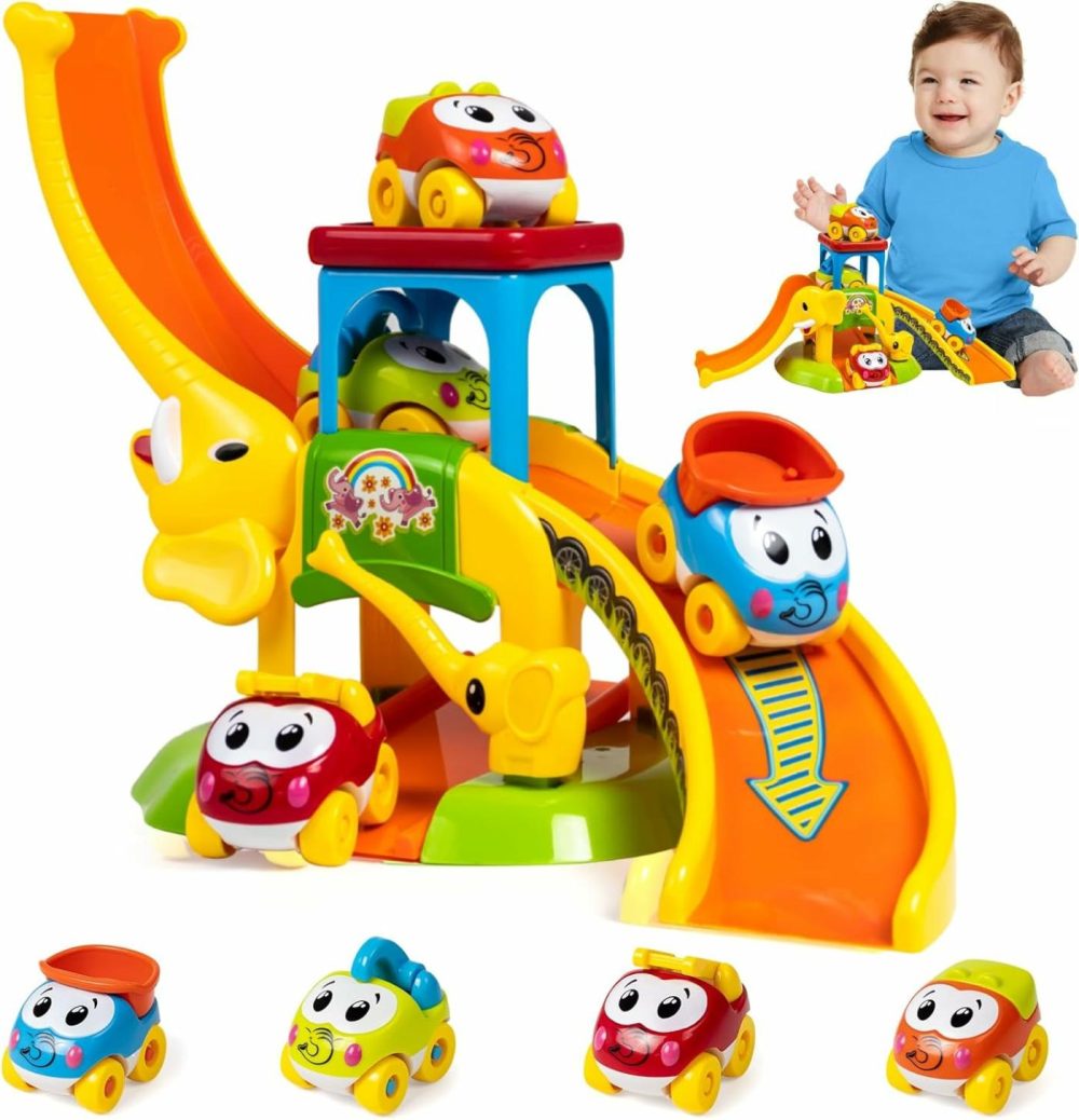 Toddler Toys For 1 2 3 Year Old Boys And Girls Birthday Gifts  Elephant Slide With 4 Animal Cars Learning Baby Toys 12-18 Months  Educational Toys For 1+ Year Old  Toddler Push Car Tracks Ages 1-2  |  Push & Pull Toys All Toys Push & Pull Toys