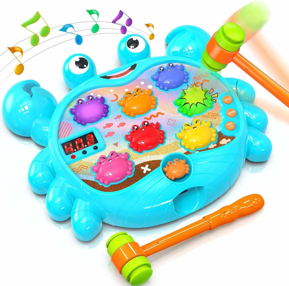 Toddler Toys For 2-4 Year Old Boy  2 Year Old Boy Birthday Gift With 2 Hammers  Toddler Game Learning Toy  Music Spray And Light-Up  Birthday Gift For Toddler Game Boy Toys  |  Hammering & Pounding Toys All Toys Hammering & Pounding Toys