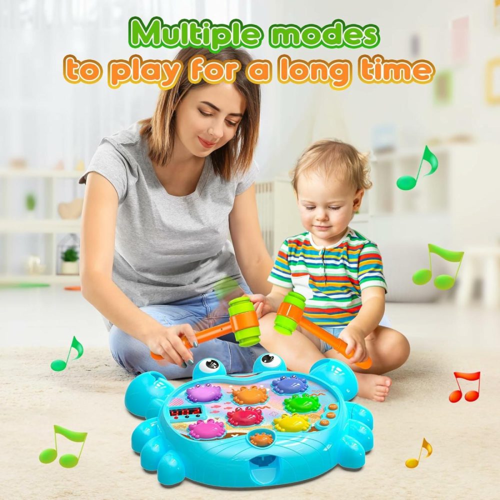 Toddler Toys For 2-4 Year Old Boy  2 Year Old Boy Birthday Gift With 2 Hammers  Toddler Game Learning Toy  Music Spray And Light-Up  Birthday Gift For Toddler Game Boy Toys  |  Hammering & Pounding Toys All Toys Hammering & Pounding Toys