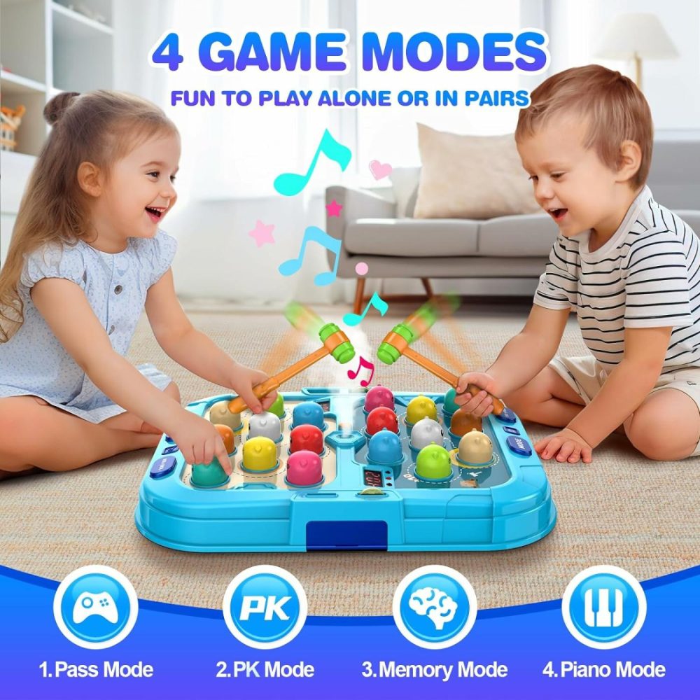 Toddler Toys For 3 4 5 Year Old Boys,Toddler Games,With 2 Hammers,5 Modes Light-Up,9 Music Sprays,Interactive Educational Pounding Toys  Toys For 3-5 Year Old Boys  |  Hammering & Pounding Toys All Toys Hammering & Pounding Toys