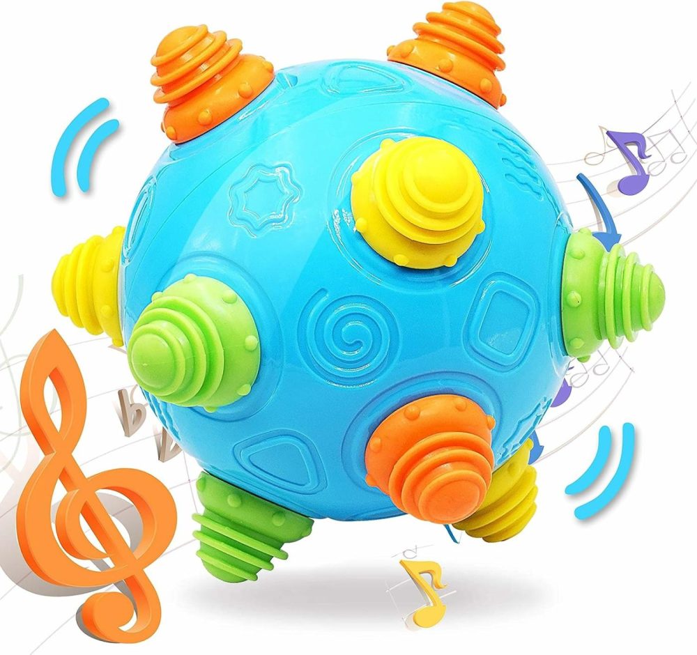 Toddlers Baby Music Shake Ball Toy Bumble Ball For Babies,Dancing Bumpy & Interactive Sounds Crawl Ball Toy  Best Bouncing Sensory Learning Gift For 3+ Year Old Boys&Girls.  |  Balls All Toys 1#navy