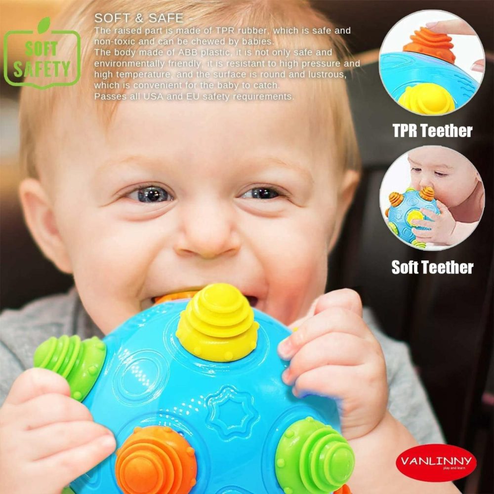 Toddlers Baby Music Shake Ball Toy Bumble Ball For Babies,Dancing Bumpy & Interactive Sounds Crawl Ball Toy  Best Bouncing Sensory Learning Gift For 3+ Year Old Boys&Girls.  |  Balls All Toys 1#navy