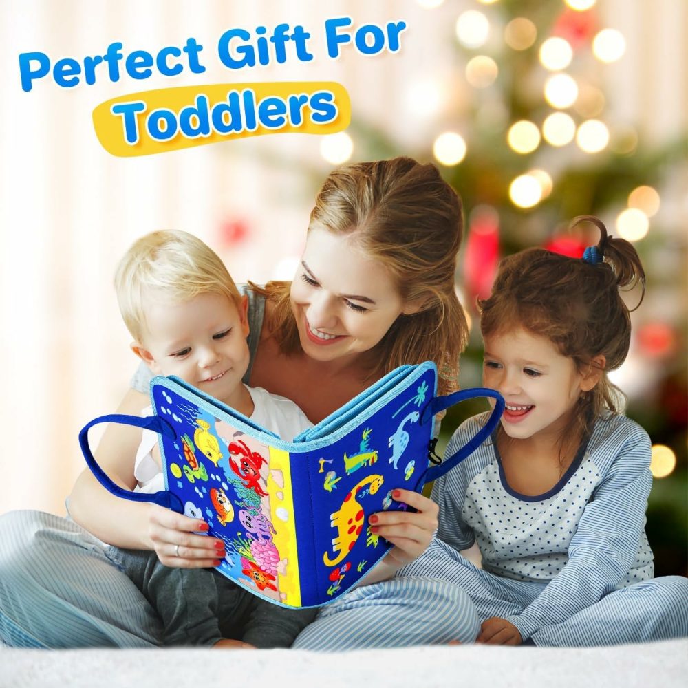 Toddlers Montessori Busy Board Toys For 1 Year Old Boy Gifts,Educational Preschool Learning Travel Toys For Toddlers 1-3,One Year Old Boys Girls 1St Christmas Birthday Gifts Age 1-2-4  |  Sorting & Stacking Toys All Toys Blue