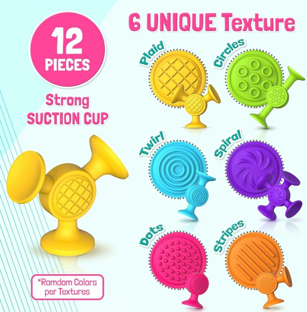 Toddlers Suction Cup Bath Toys: 12 Pcs Sensory Suction Bath Toys For Toddler  Kids Suction Fidget Toys Suction Cup Toys For Windows Travel  |  Bath Toys All Toys Bath Toys