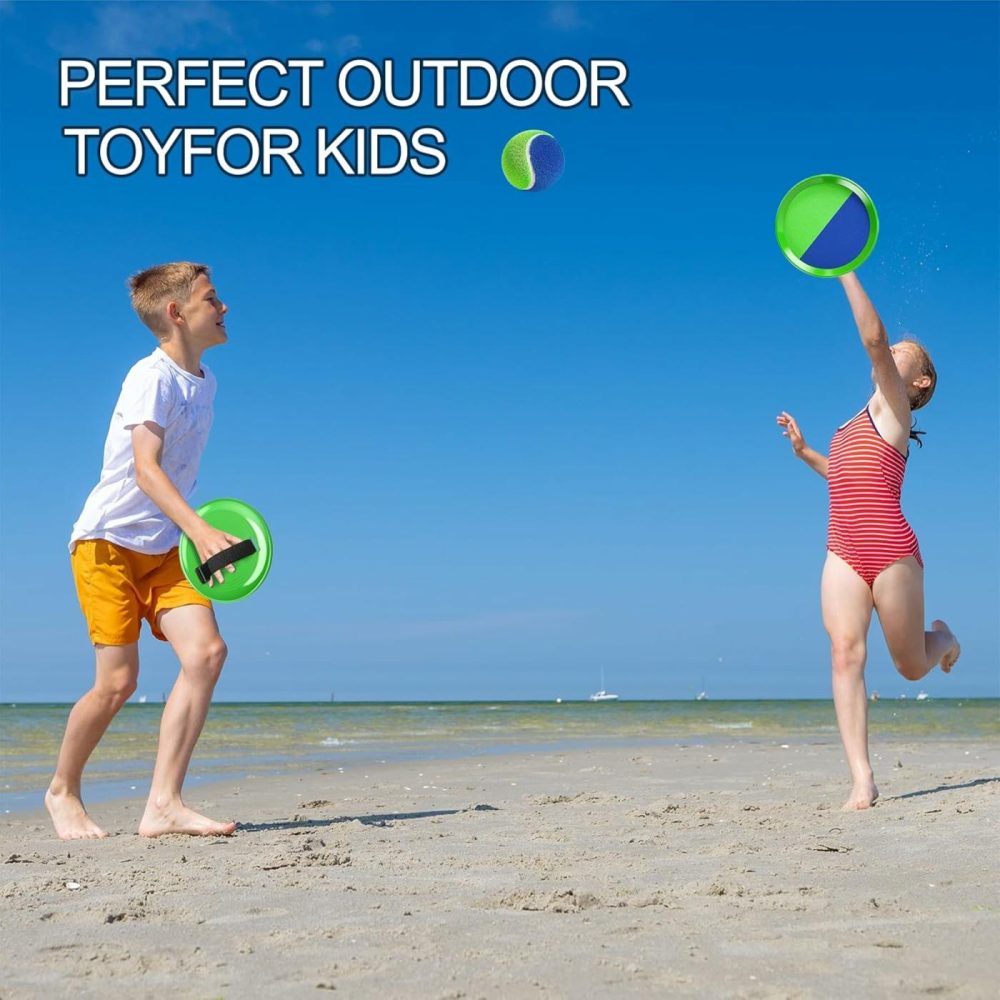 Toss Ball And Catch Set Toss Paddle Catch Ball Game Beach Toys Back Yard Pool Outdoor Throw Sticky Mitts Toys Set Age 3+ Years Boys Girls Adults  |  Beach Toys All Toys Beach Toys