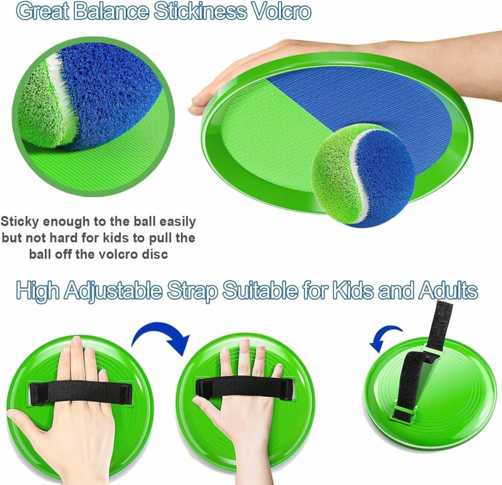 Toss Ball And Catch Set Toss Paddle Catch Ball Game Beach Toys Back Yard Pool Outdoor Throw Sticky Mitts Toys Set Age 3+ Years Boys Girls Adults  |  Beach Toys All Toys Beach Toys