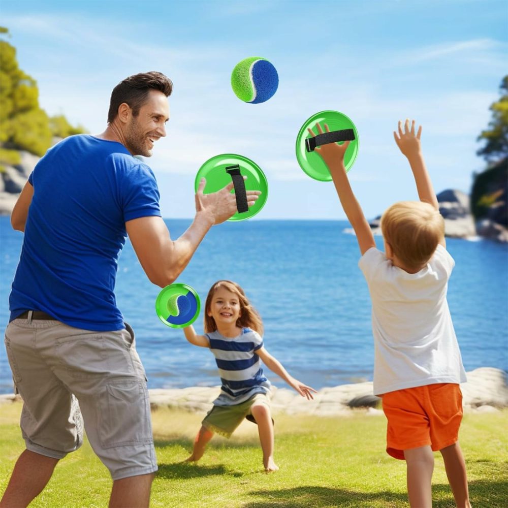 Toss Ball And Catch Set Toss Paddle Catch Ball Game Beach Toys Back Yard Pool Outdoor Throw Sticky Mitts Toys Set Age 3+ Years Boys Girls Adults  |  Beach Toys All Toys Beach Toys