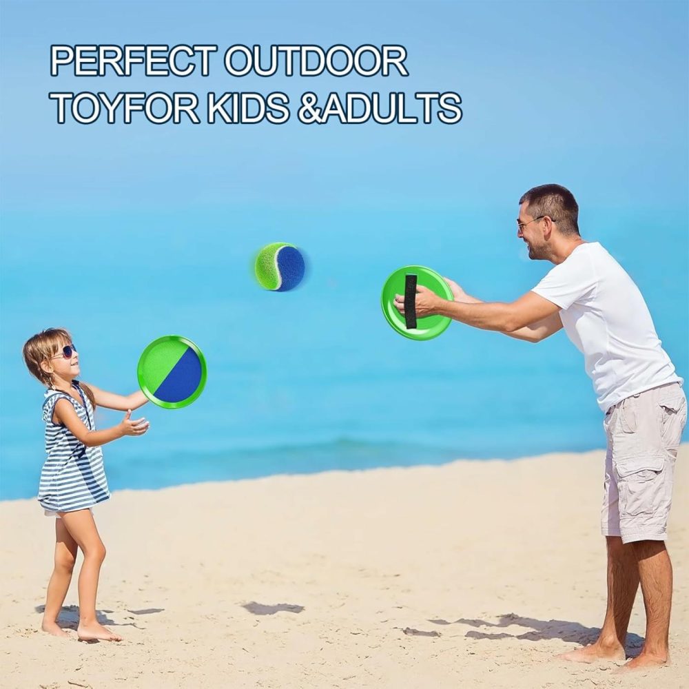 Toss Ball And Catch Set Toss Paddle Catch Ball Game Beach Toys Back Yard Pool Outdoor Throw Sticky Mitts Toys Set Age 3+ Years Boys Girls Adults  |  Beach Toys All Toys Beach Toys