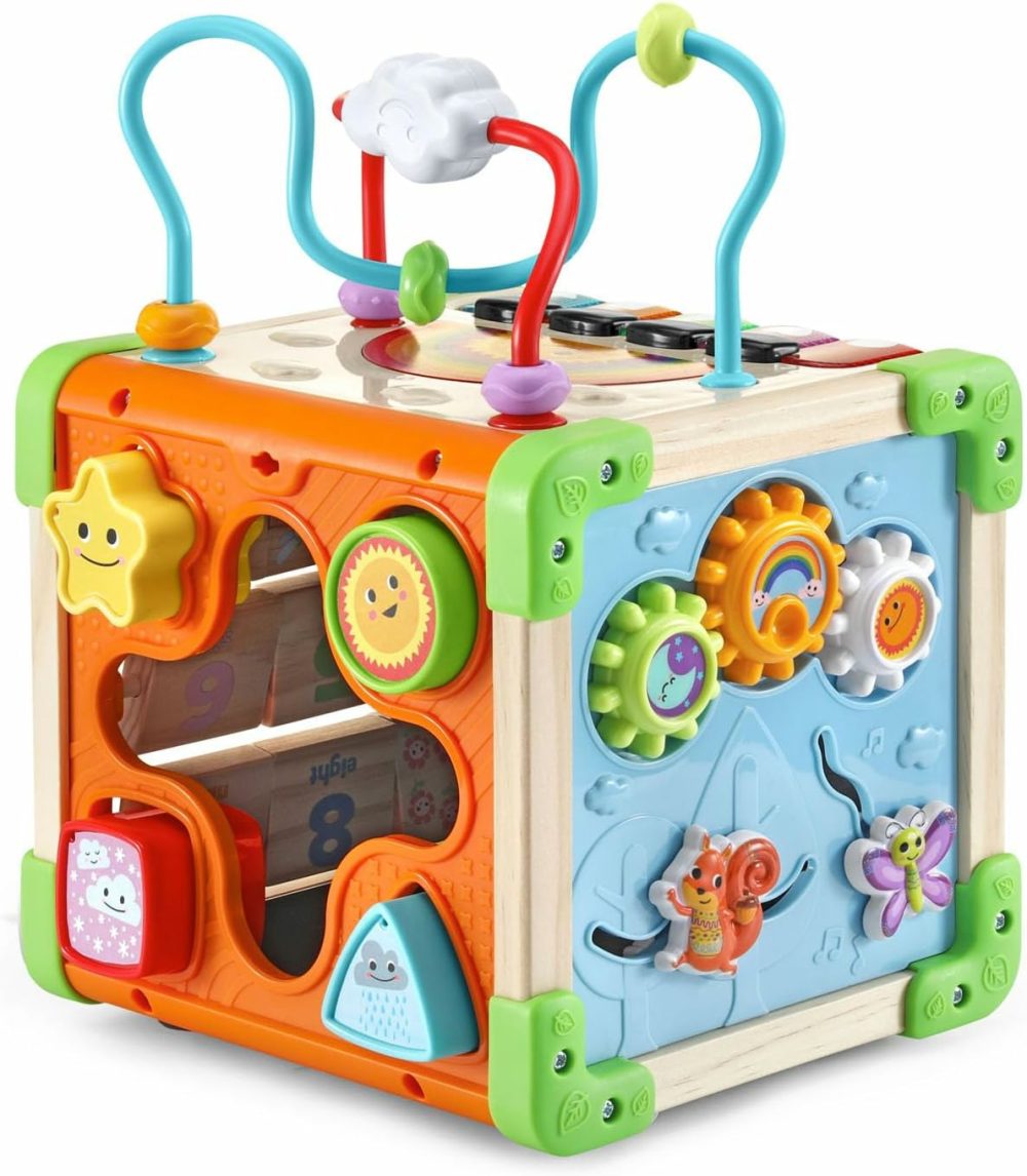 Touch And Learn Wooden Activity Cube  |  Activity Cubes Activity Cubes Activity Cubes