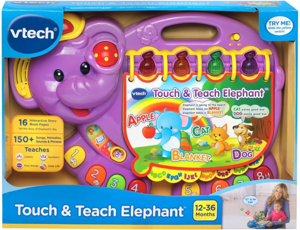 Touch And Teach Elephant  Purple  |  Musical Toys All Toys