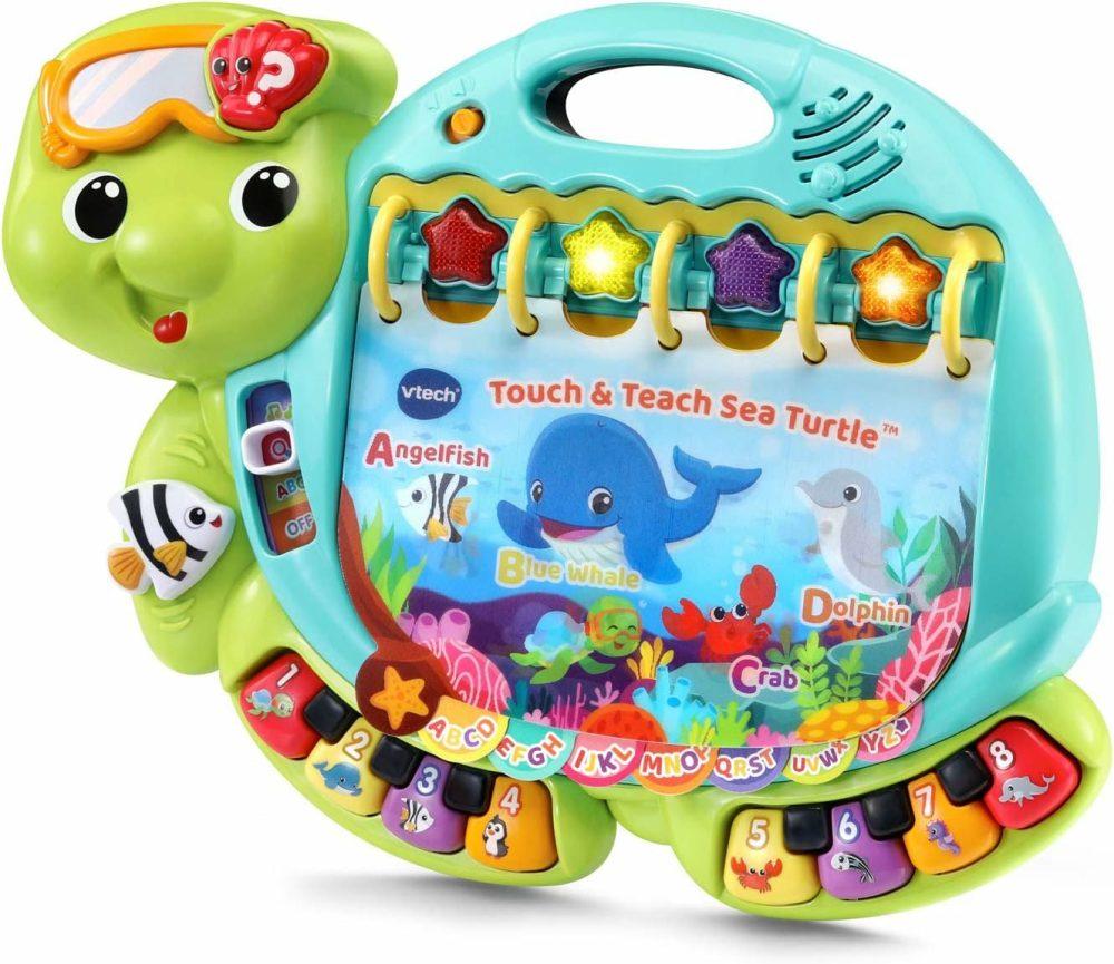 Touch And Teach Sea Turtle Interactive Learning Book  Green  |  Musical Toys All Toys