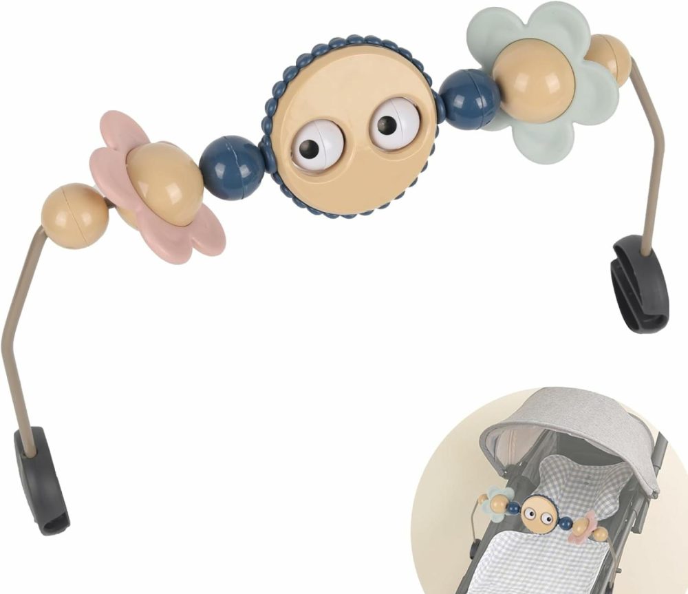 Toy Bar For Baby Bouncer Stroller Arch Toy – Googly Eyes Toy For Baby Car Seat – Baby-Safe Plastic Baby Bouncer Toy Bar – Easy To Install Baby Bouncer Accessory – No Music  |  Car Seat & Stroller Toys All Toys Car Seat & Stroller Toys