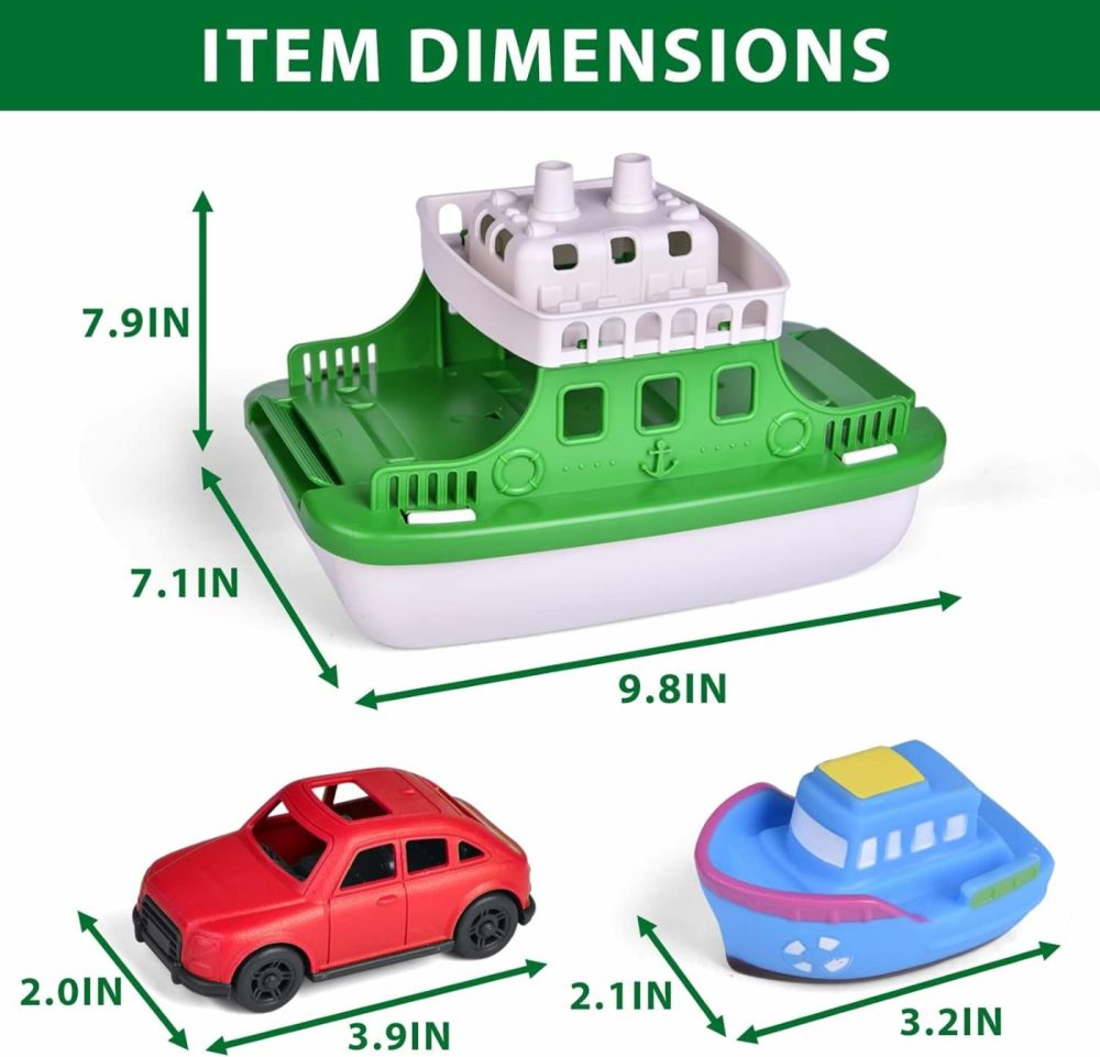 Toy Boat Bath Toys For Toddlers With 4 Mini Car Toys And 4 Bath Boat Squirters  Kids Ferry Boat For Bathtub Bathroom Pool Beach Toys  |  Bath Toys All Toys Bath Toys