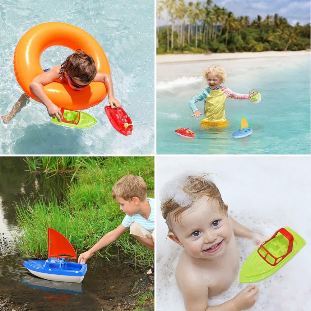 Toy Boats  3 Pcs Boat Bath Toy Toddler Pool Toys  Toy Boats For Water Play Plastic Toy Boats For Toddlers 1-3  |  Bath Toys All Toys Bath Toys