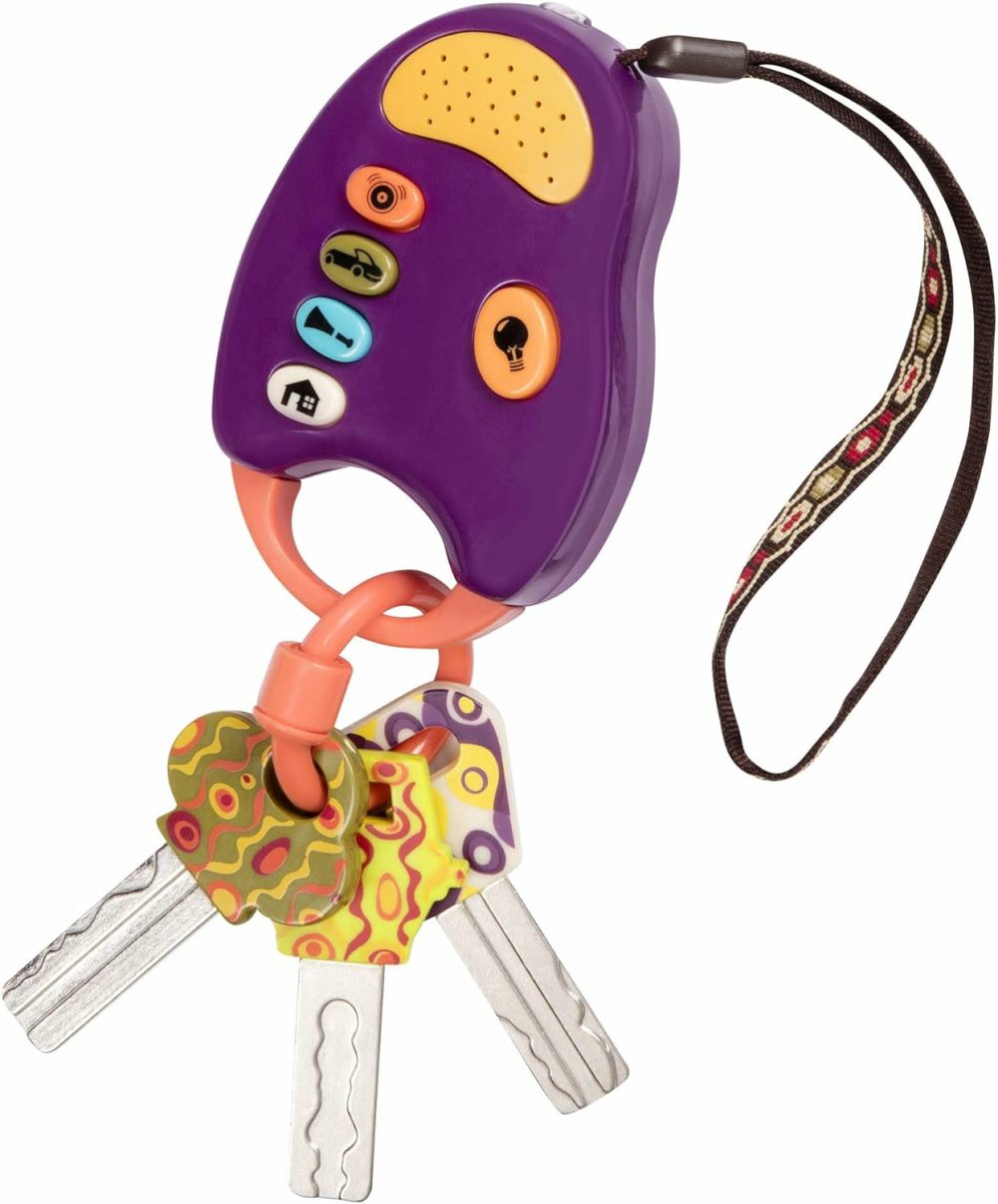 Toy Car Keys – Key Fob With Lights & Sounds – Interactive Baby Toy – Pretend Keys For Babies  Toddlers – 10 Months + – Funkeys – Purple  |  Musical Toys All Toys