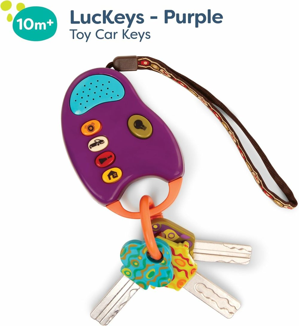 Toy Car Keys – Key Fob With Lights & Sounds – Interactive Baby Toy – Pretend Keys For Babies  Toddlers – 10 Months + – Funkeys – Purple  |  Musical Toys All Toys