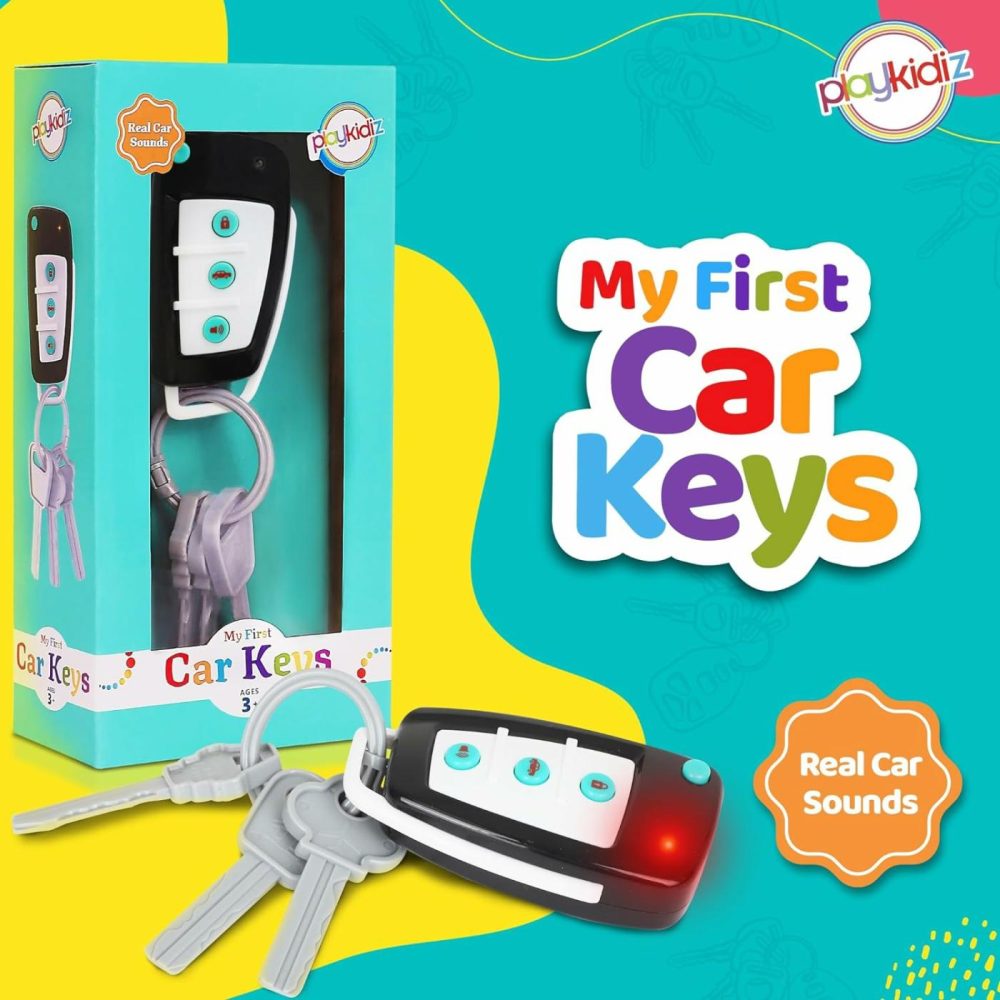 Toy Car Keys – Real Looking Play Toddler Remote Car Key – Interactive Kids Baby Keys With Lights And Sound Effetcs – Pretend Toy Keys For Boys Girls Age 3+  |  Musical Toys All Toys Keys