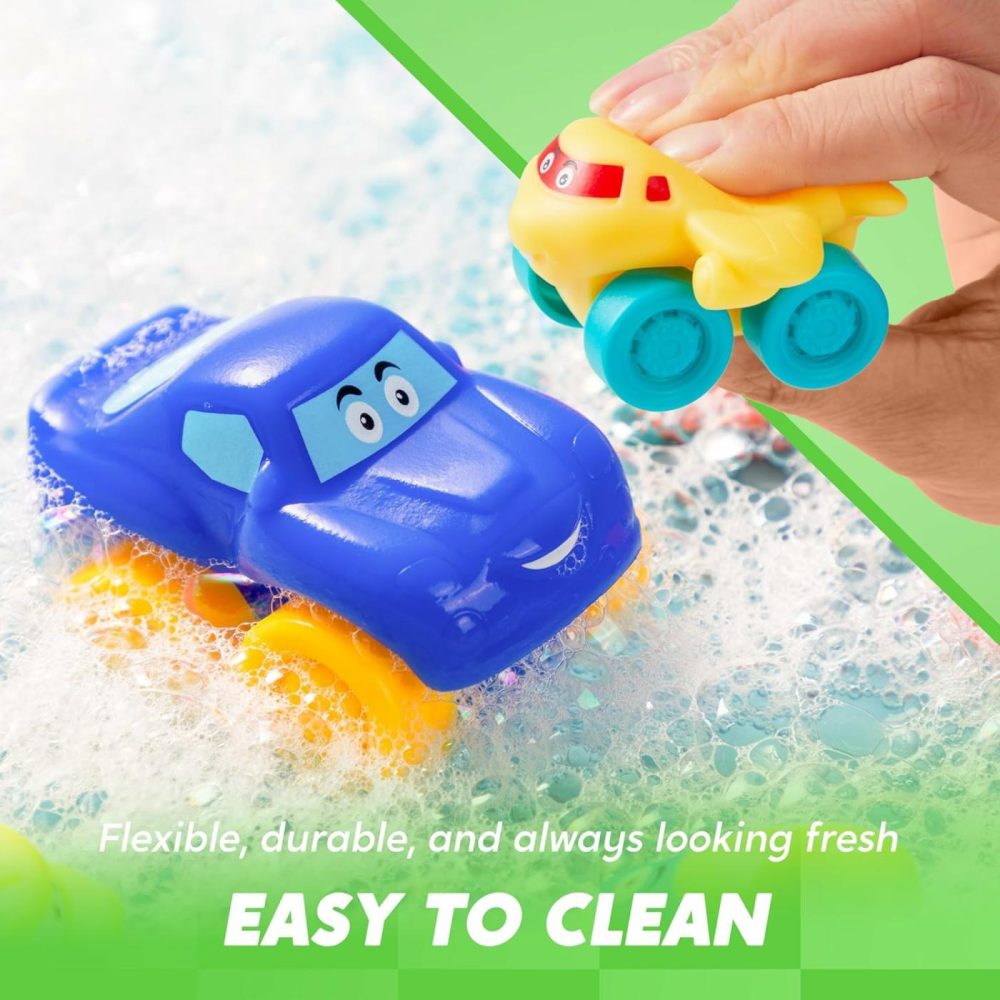 Toy Cars For Toddlers  8 Pcs Rubber Cartoon Cars With Play Mat  Mini Bath Toy Car For Toddlers  Toddler Boy Toys Birthday Gift  Party Favors For Kids Toddlers 2 3+ Year Old  |  Bath Toys All Toys Bath Toys