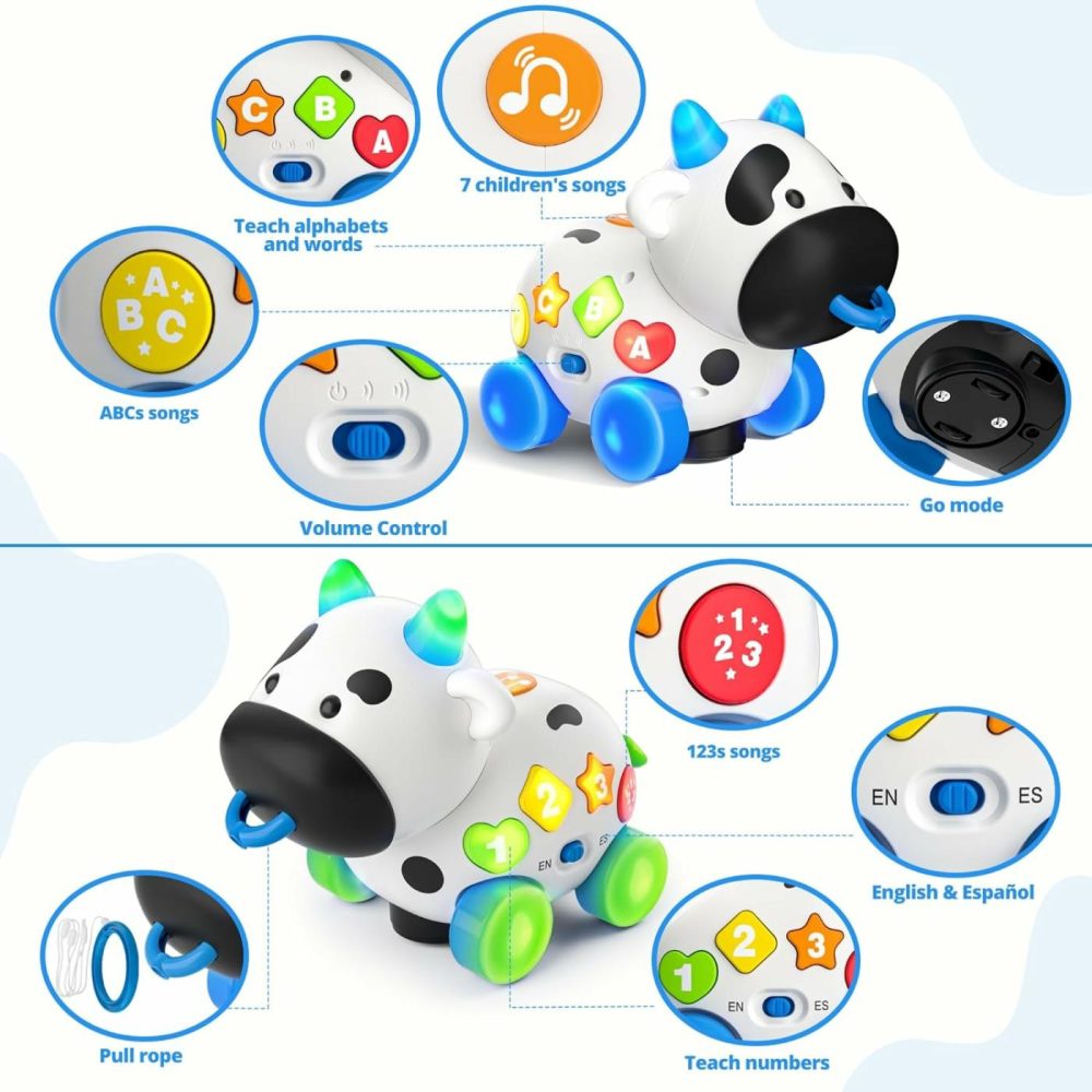 Toys For 1 Year Old Boy Girl  Blingual Musical Cow Baby Toy 6-12-18 Months  Toddlers Toys 1+ Year Old Gifts  Educational Learning Toys For 1St Birthday  |  Musical Toys All Toys