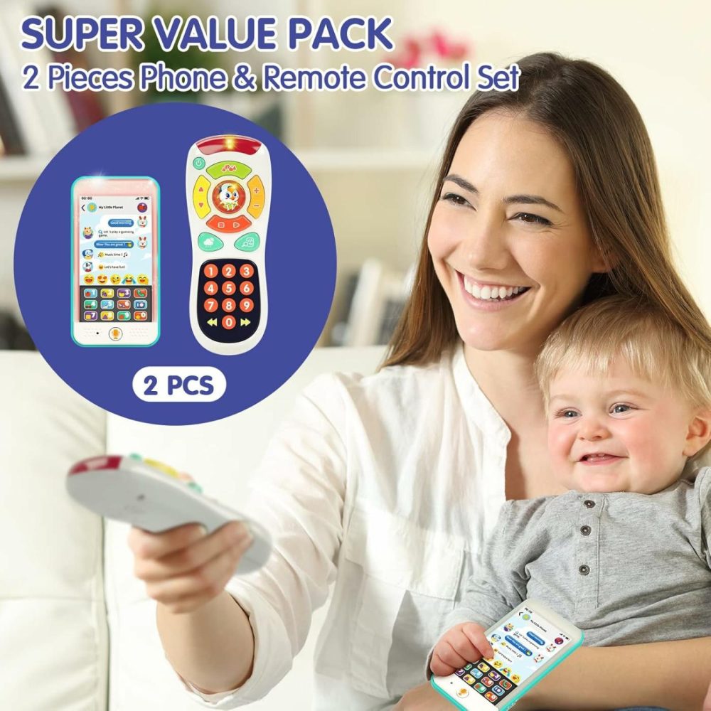 Toys For 1 Year Old Boy Toys  2Pcs Phone & Remote Control Pack  1 Year Old Girl Gifts Baby Toys 12-18 Months Baby Toys 6-12 Months  Toys For 1 + Year Old Boy Toys For 1 + Year Old Girl Boy  |  Musical Toys All Toys Remote Control Phone Sets