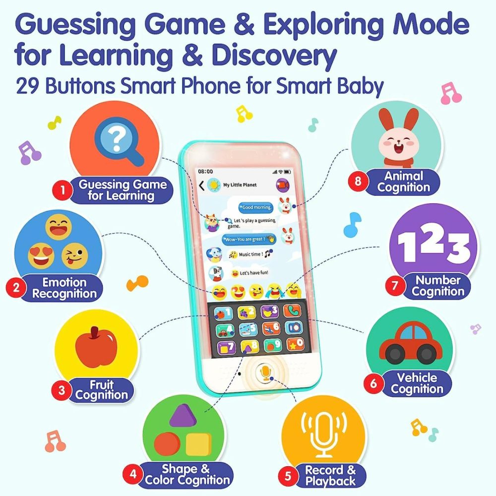 Toys For 1 Year Old Boy Toys  2Pcs Phone & Remote Control Pack  1 Year Old Girl Gifts Baby Toys 12-18 Months Baby Toys 6-12 Months  Toys For 1 + Year Old Boy Toys For 1 + Year Old Girl Boy  |  Musical Toys All Toys Remote Control Phone Sets