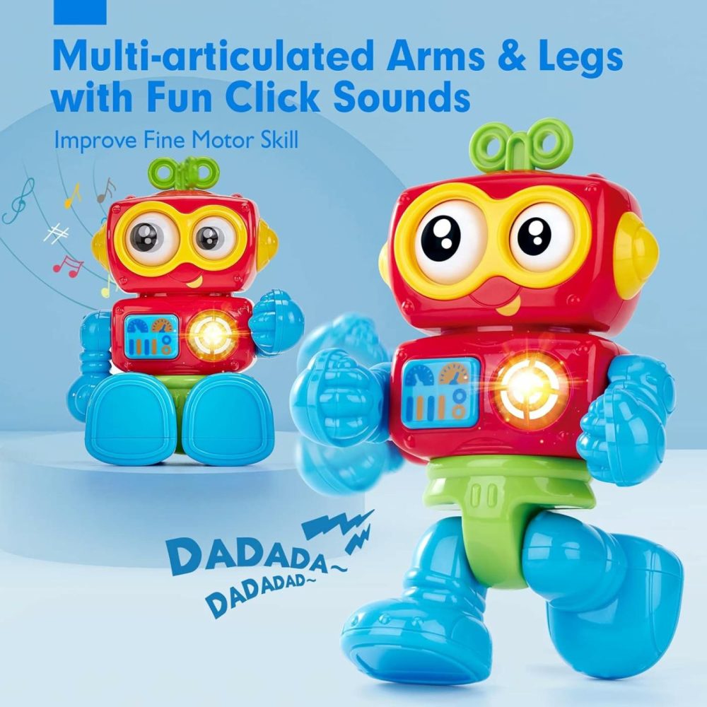 Toys For 1 Year Old Boy Toys Birthday Gfit – Musical Light Up Poseable Activity Robot Baby Toys 12-18 Months  One Year Old Interactive Motor Skill Toy  |  Electronic Early Development Toys All Toys Electronic Early Development Toys