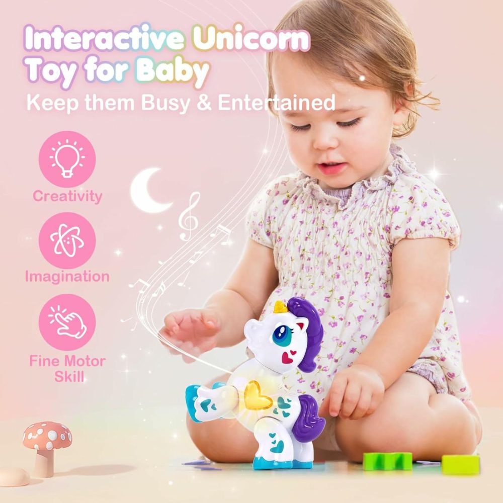 Toys For 1 Year Old Girl Toddler Girl Toys Unicorn Musical Light Up Baby Girls  Interactive Travel One Year Old Girl Christmas Stocking Stuffers  |  Musical Toys All Toys