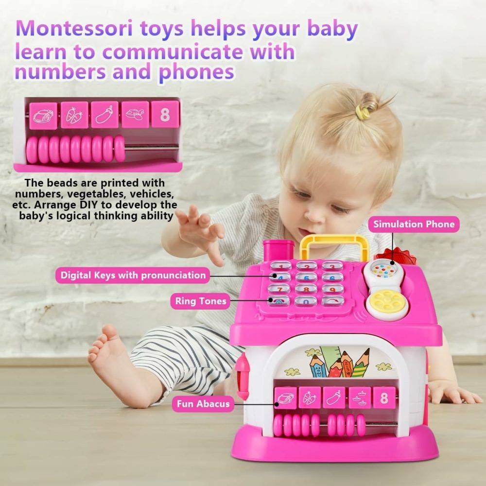 Toys For 1+ Year Old Girls – Montessori Musical Toys For Toddlers Age 1-2  8-In-1 Multi-Functional House Toys With Sound  Lights  Music  Great Gifts For 1+ Year Old Girls Birthday Xmas  |  Musical Toys All Toys