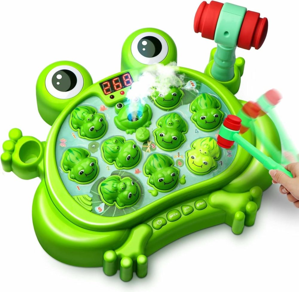 Toys For 2 3 4 5 Year Old Boy,Toddler Toys Age 2-4  Whack A Frog Game,With 5 Modes,45 Levels,9 Music Spray And Light-Up  Baby Toy Gifts For Early Learning  Birthday Gift For Toddler Boy Toys  |  Hammering & Pounding Toys All Toys Hammering & Pounding Toys