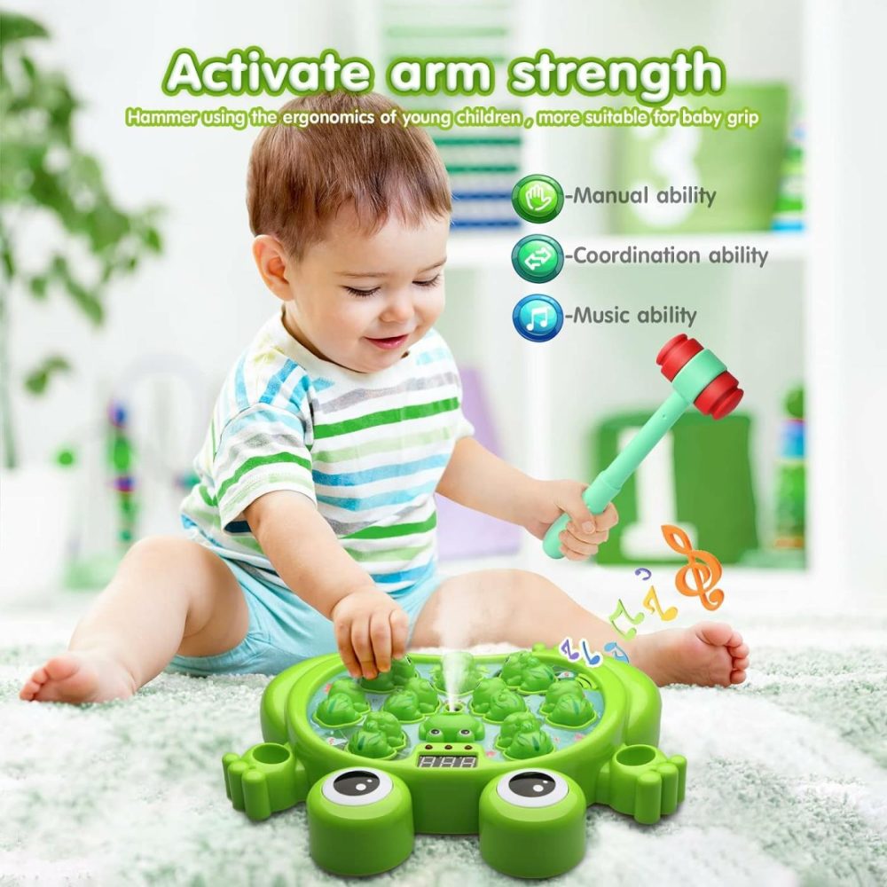 Toys For 2 3 4 5 Year Old Boy,Toddler Toys Age 2-4  Whack A Frog Game,With 5 Modes,45 Levels,9 Music Spray And Light-Up  Baby Toy Gifts For Early Learning  Birthday Gift For Toddler Boy Toys  |  Hammering & Pounding Toys All Toys Hammering & Pounding Toys