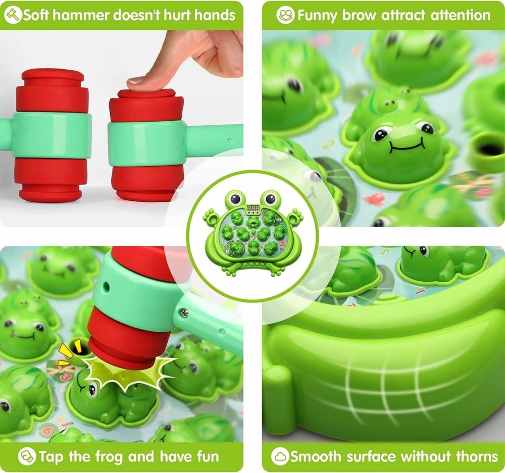 Toys For 2 3 4 5 Year Old Boy,Toddler Toys Age 2-4  Whack A Frog Game,With 5 Modes,45 Levels,9 Music Spray And Light-Up  Baby Toy Gifts For Early Learning  Birthday Gift For Toddler Boy Toys  |  Hammering & Pounding Toys All Toys Hammering & Pounding Toys