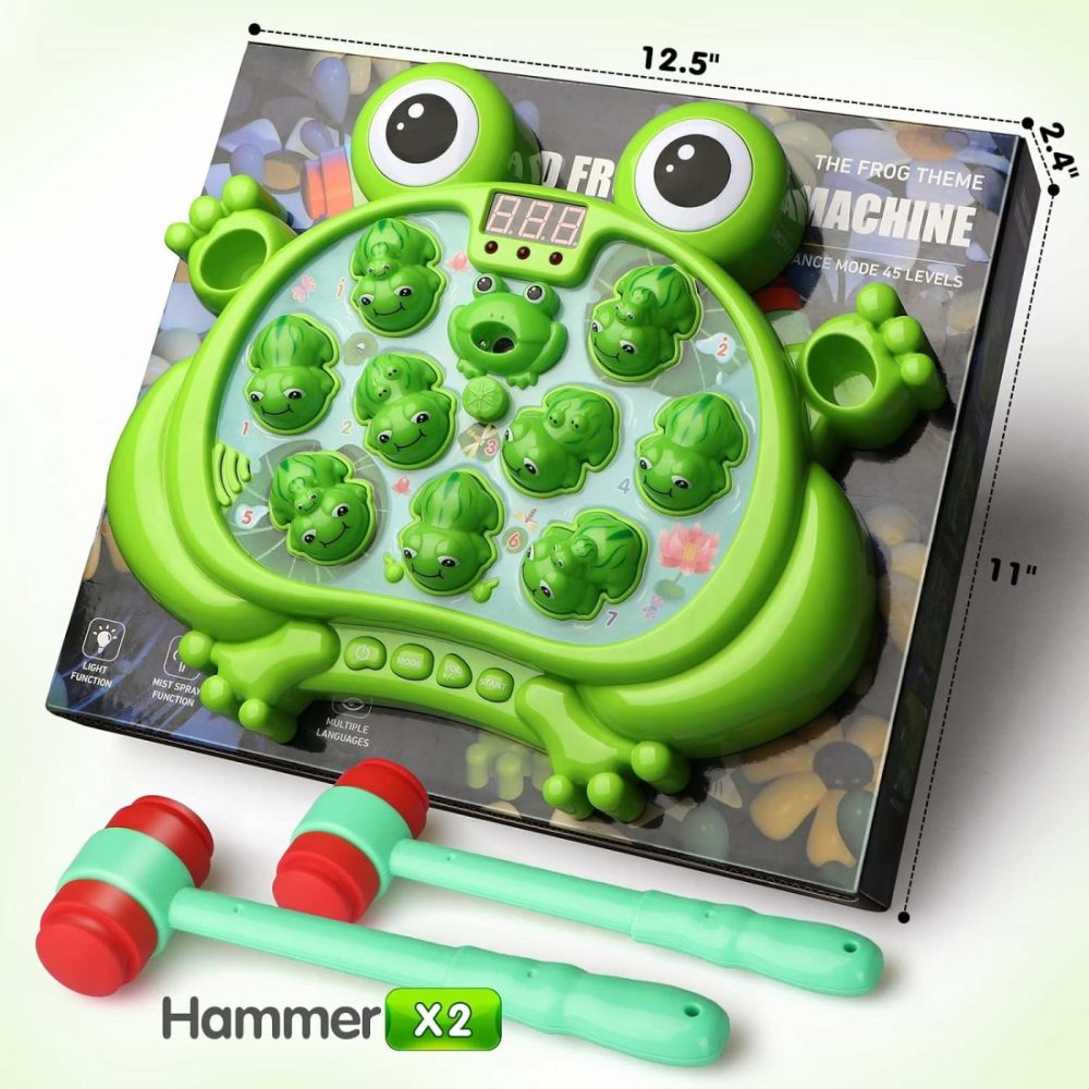 Toys For 2 3 4 5 Year Old Boy,Toddler Toys Age 2-4  Whack A Frog Game,With 5 Modes,45 Levels,9 Music Spray And Light-Up  Baby Toy Gifts For Early Learning  Birthday Gift For Toddler Boy Toys  |  Hammering & Pounding Toys All Toys Hammering & Pounding Toys