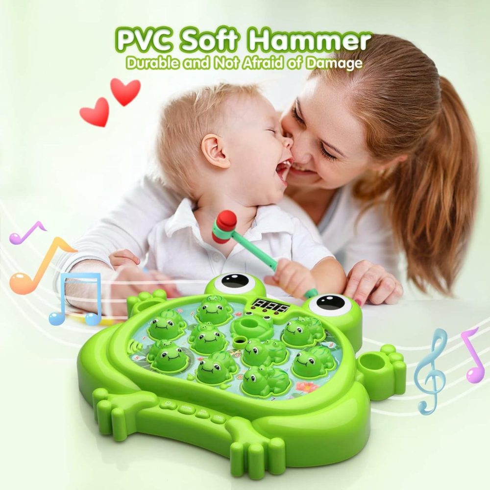 Toys For 2 3 4 5 Year Old Boy,Toddler Toys Age 2-4  Whack A Frog Game,With 5 Modes,45 Levels,9 Music Spray And Light-Up  Baby Toy Gifts For Early Learning  Birthday Gift For Toddler Boy Toys  |  Hammering & Pounding Toys All Toys Hammering & Pounding Toys