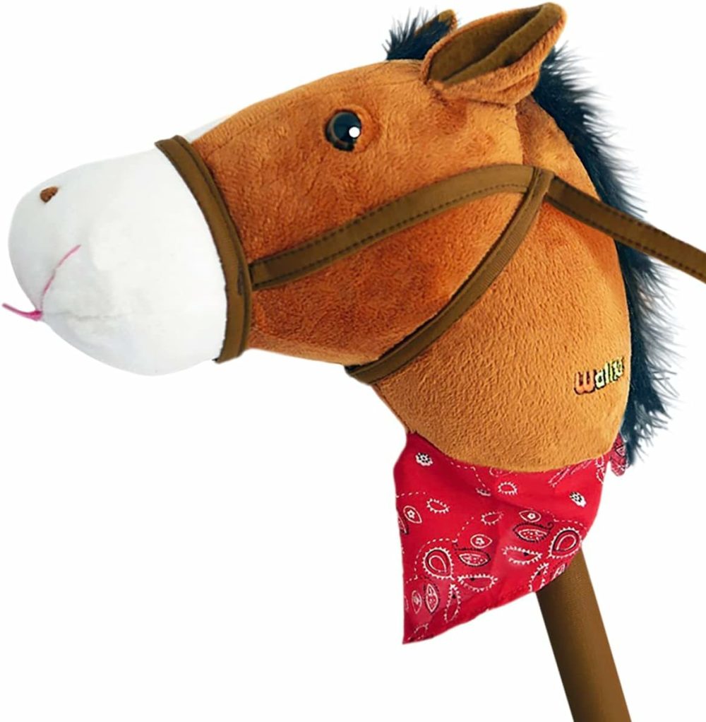 Toys Stick Horse (Plush  For Kids And Toddlers) Gift For 2 + Year Old Boy Birthday (Brown)  |  Stick Horses All Toys brown