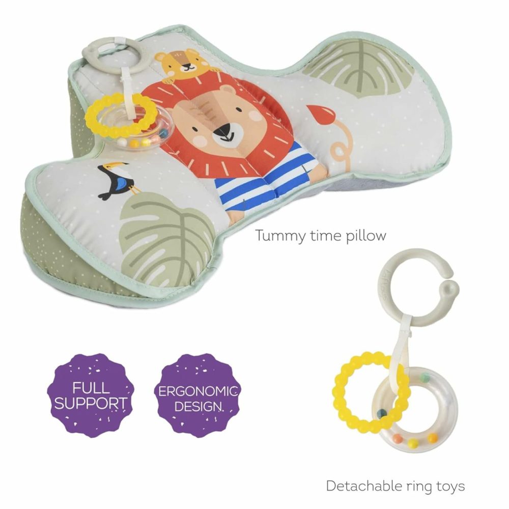 Tummy Time Pillow With Detachable Toys Support For Newborn & Up  Develops Muscles For Crawling Montessori Sensory Crawling Toy For Infant Newborn Toddler Tummy Time Toys 0-6 Months Babies  |  Rattles & Plush Rings All Toys Grey