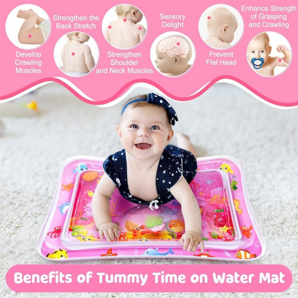 Tummy Time Water Mat For Girl  Baby Girl Toys For 0  3  6  9  12 Months  Baby Girl Gifts  Develop Sensory Toys Kids’ Indoor Climbers & Play Structures  |  Indoor Climbers & Play Structures All Toys Indoor Climbers & Play Structures