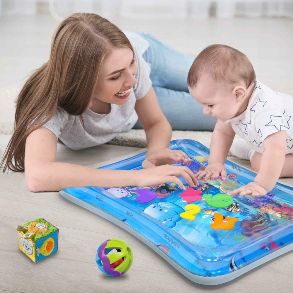 Tummy Time Water Play Mat – Activity Play Mat For Infants 3 6 9 Months – Sensory Baby Toy Gift For Girls And Boys  |  Indoor Climbers & Play Structures All Toys Indoor Climbers & Play Structures