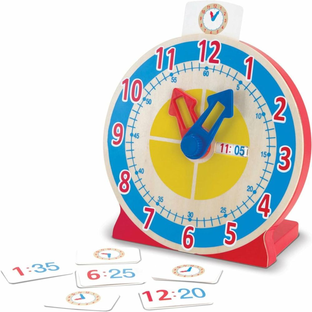 Turn & Tell Wooden Clock – Educational Toy With 12+ Reversible Time Cards  |  Teaching Clocks All Toys Teaching Clocks